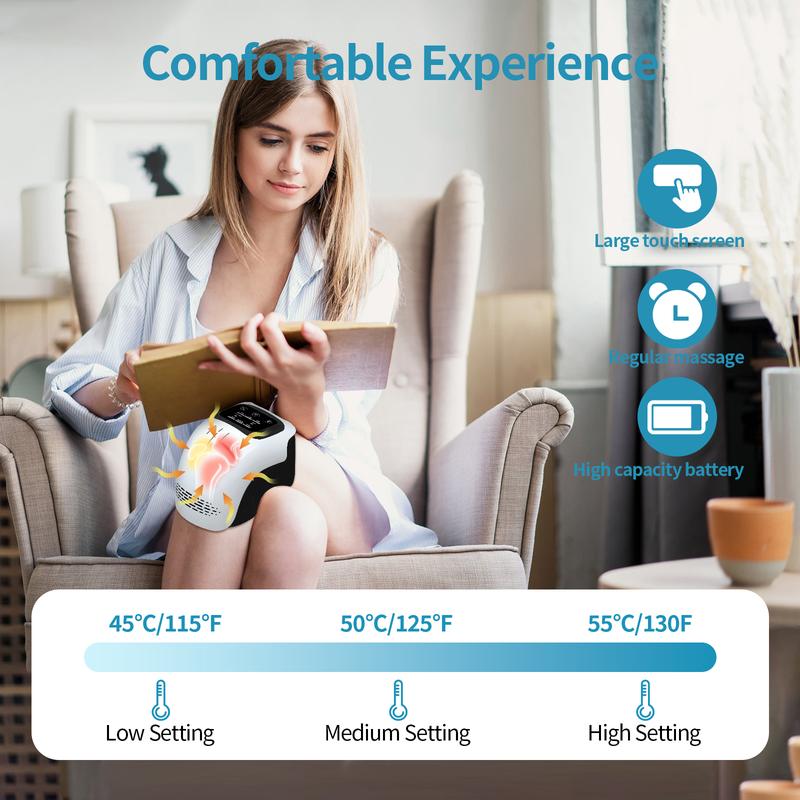 Portable Comfort Electric Knee Massager Rechargeable Knee Massage Machine (Perfect Gift for Black Friday and Christmas)